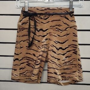 WE WORE WHAT Print Shorts with Black Tie, SMALL